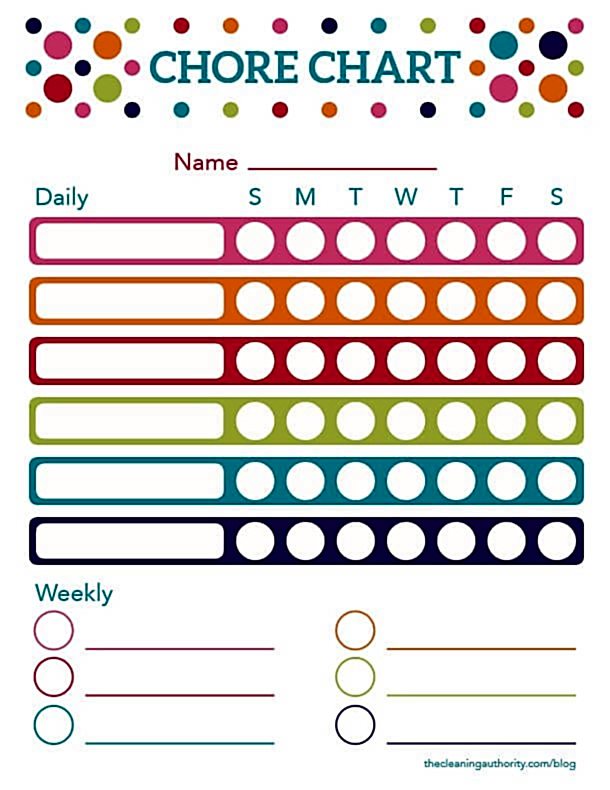 Free Chore Chart for Kids